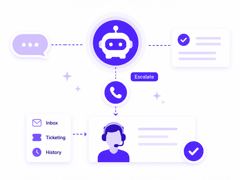 Live human handoff with inbox and ticketing