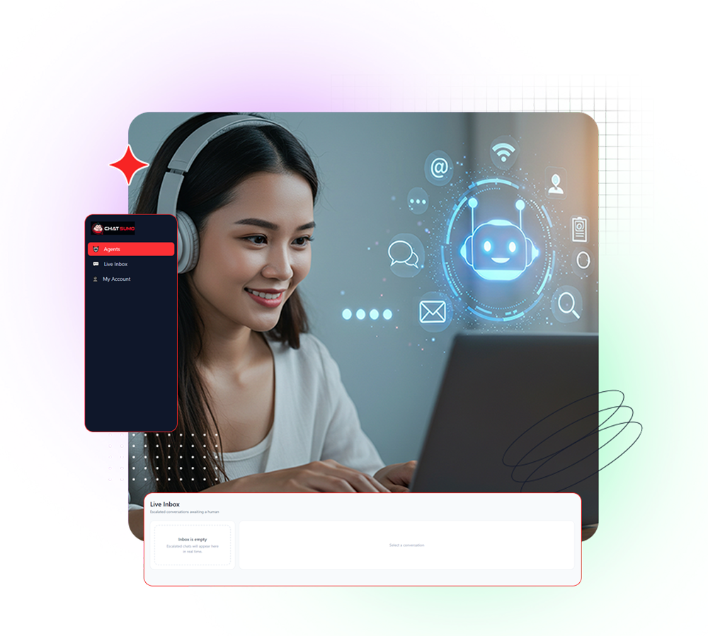 A support agent chatting with an AI assistant