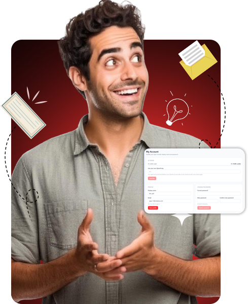 An excited business owner ready to add his AI sales agent