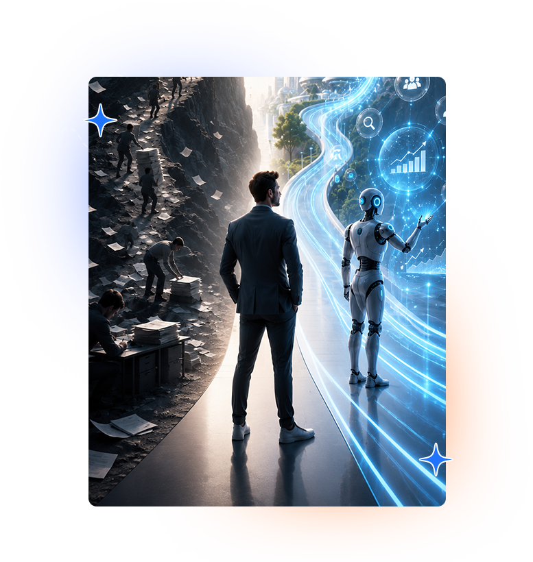 Choosing between manual work and an automated AI-powered path