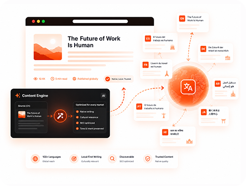 Content written from scratch in 100+ languages
