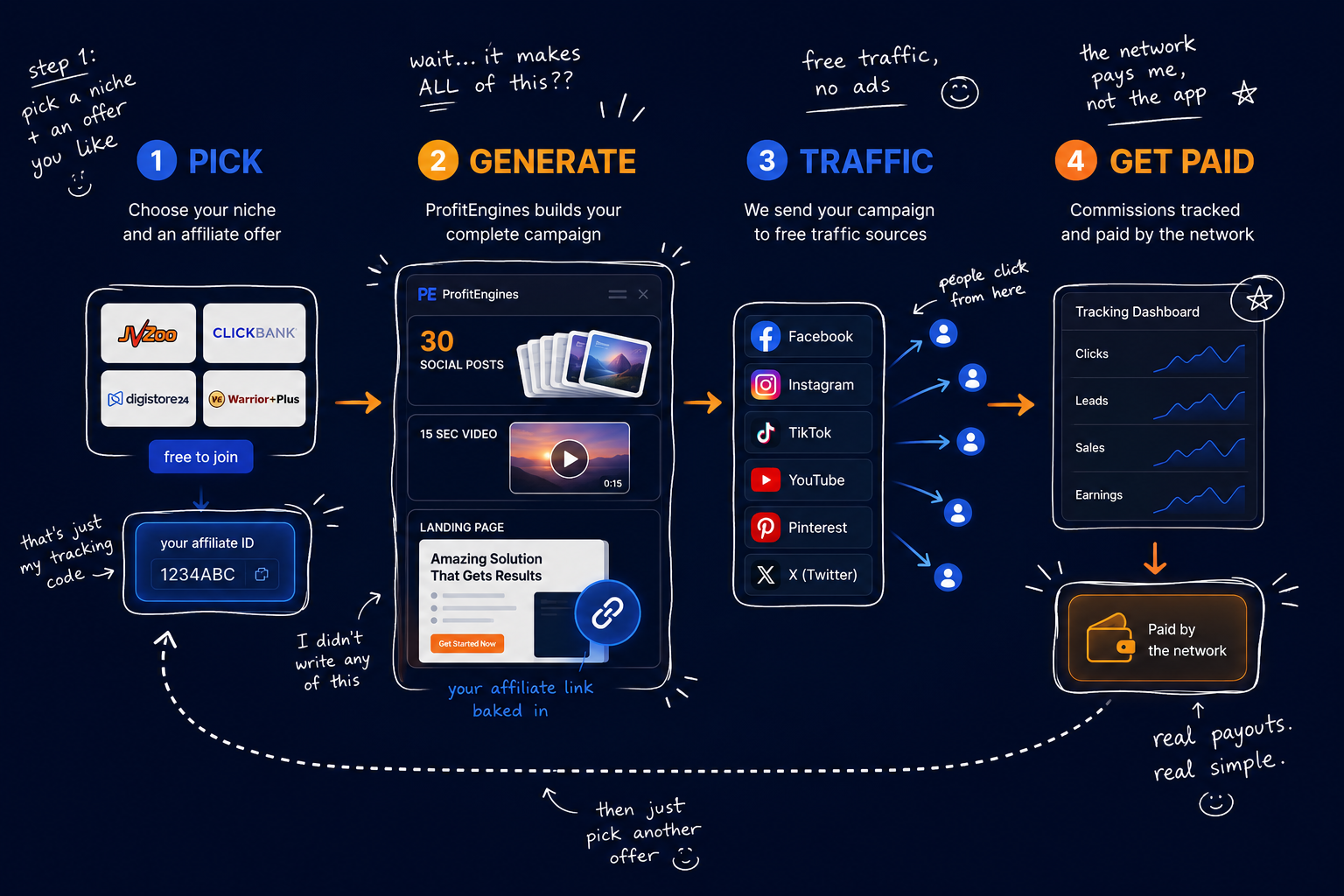 How ProfitEngines pays you — the money path