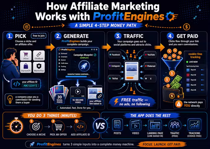 How affiliate marketing works with ProfitEngines