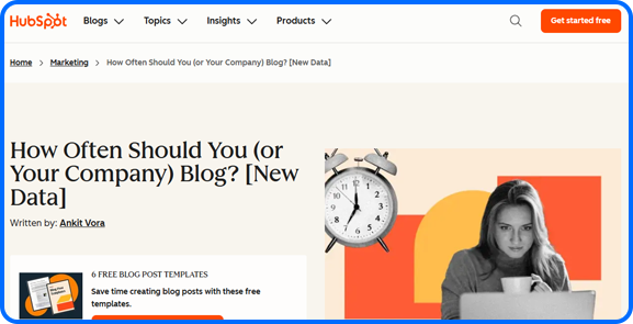 HubSpot research about publishing frequency and traffic
