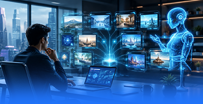 Digital entrepreneur managing a portfolio of online assets