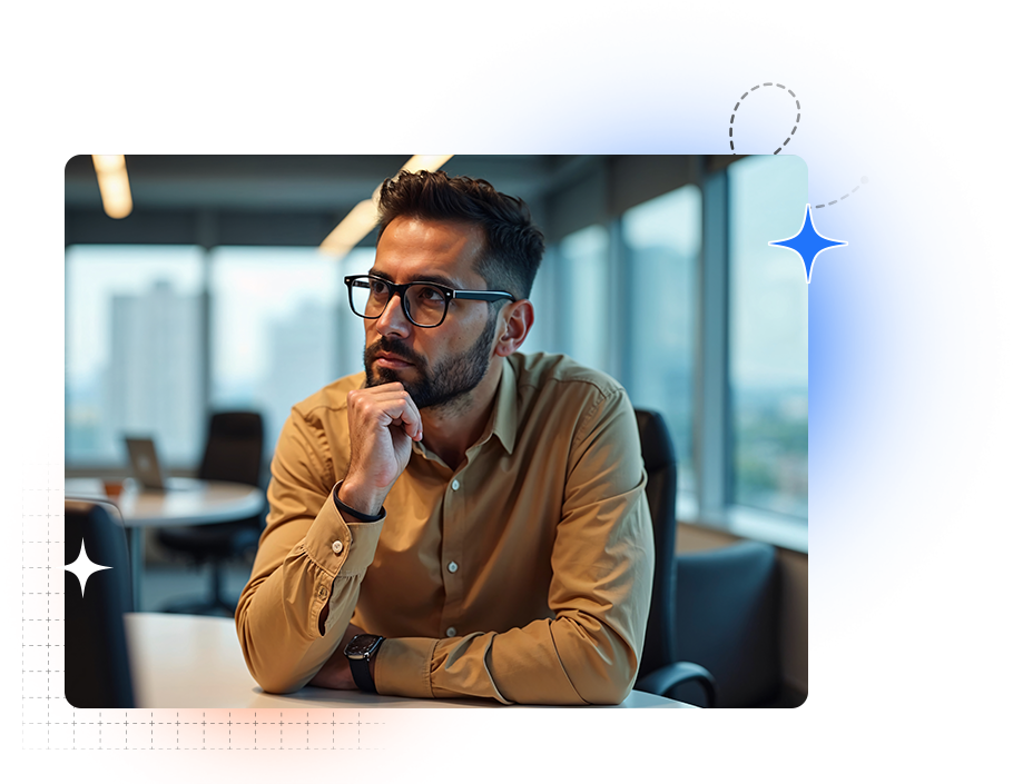 Business owner using an automated search and AI content engine